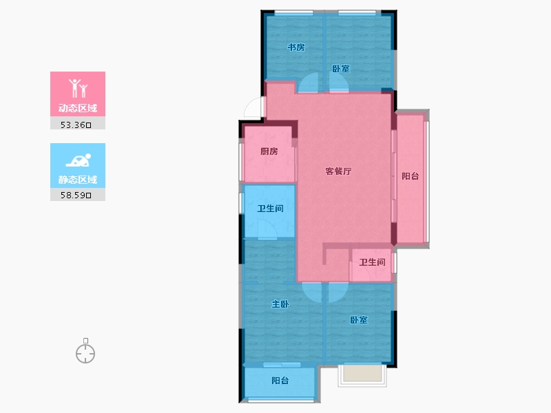 浙江省-绍兴市-世纪江湾-101.00-户型库-动静分区