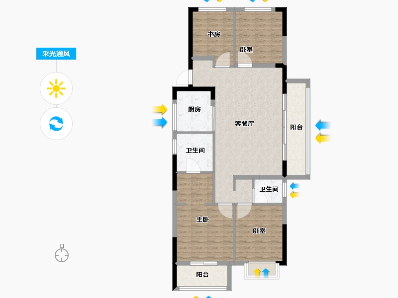 浙江省-绍兴市-世纪江湾-101.00-户型库-采光通风