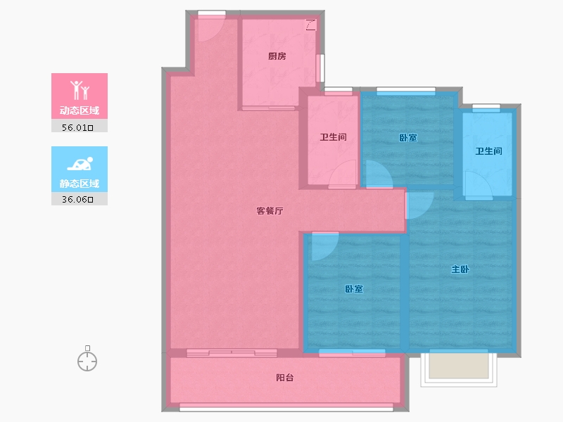 江苏省-南京市-金陵华夏中心-82.41-户型库-动静分区