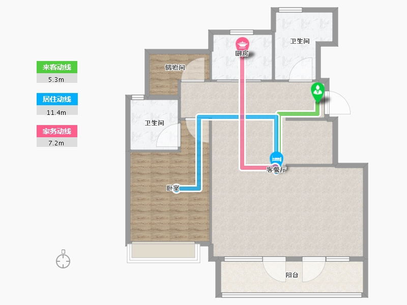 浙江省-杭州市-保利欣品华庭-123.21-户型库-动静线