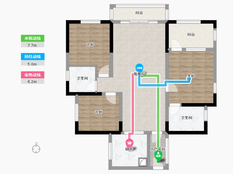 四川省-宜宾市-鑫悦华府-125.00-户型库-动静线