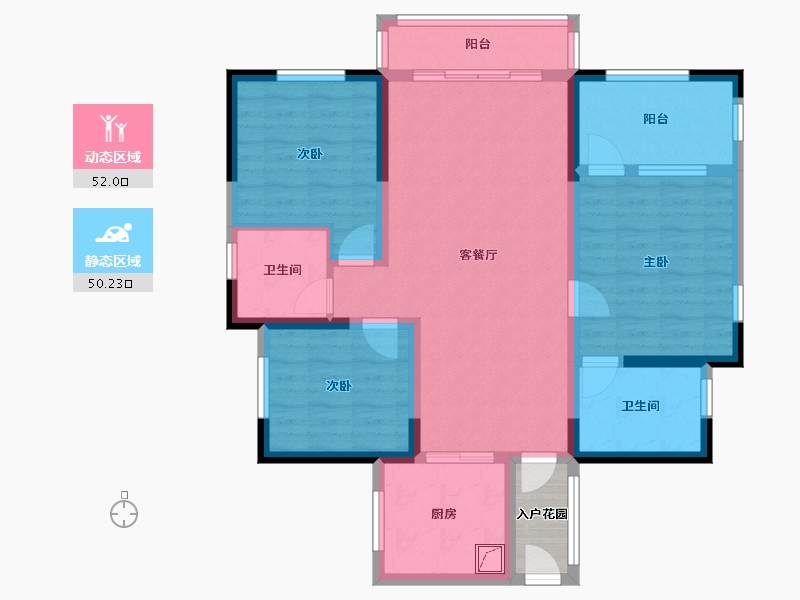 四川省-宜宾市-鑫悦华府-125.00-户型库-动静分区