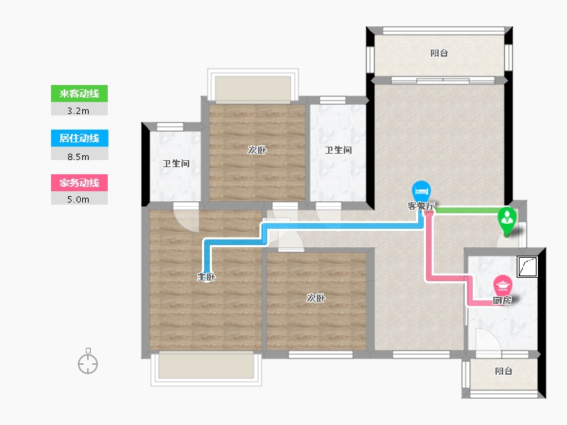 贵州省-遵义市-保利未来城市-105.00-户型库-动静线