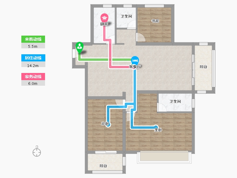 江苏省-南京市-江宁金茂悦-105.60-户型库-动静线