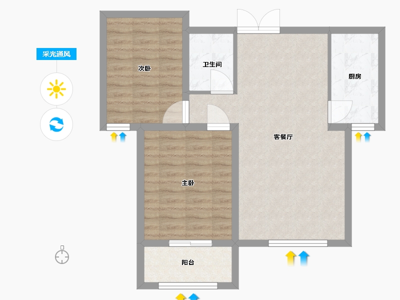 河北省-保定市-爱琴海3期-67.86-户型库-采光通风