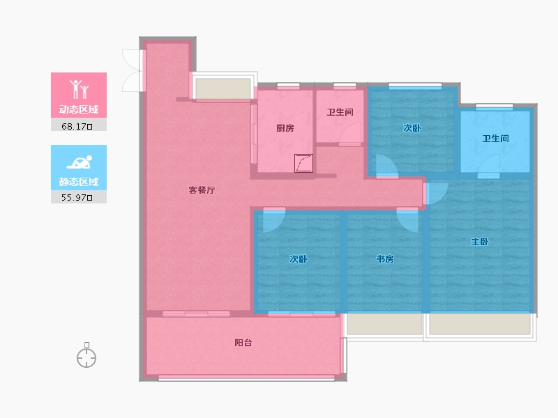 江苏省-南京市-雅居乐汇港城-110.41-户型库-动静分区