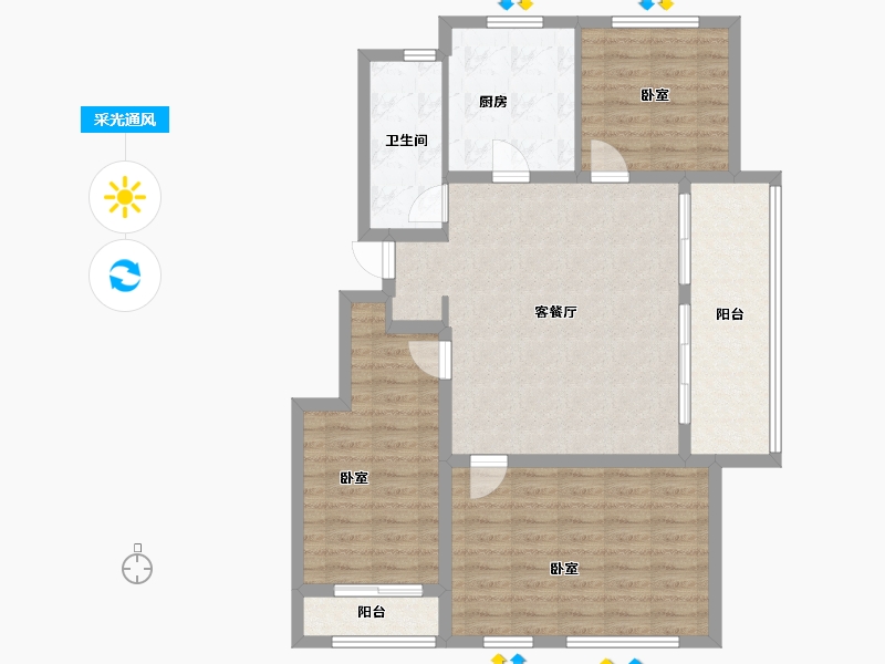 安徽省-合肥市-万科苏高新中央公园-99.45-户型库-采光通风