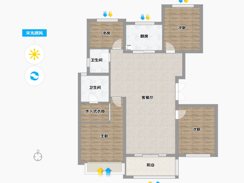 江苏省-南京市-金隅紫京叠院-115.21-户型库-采光通风