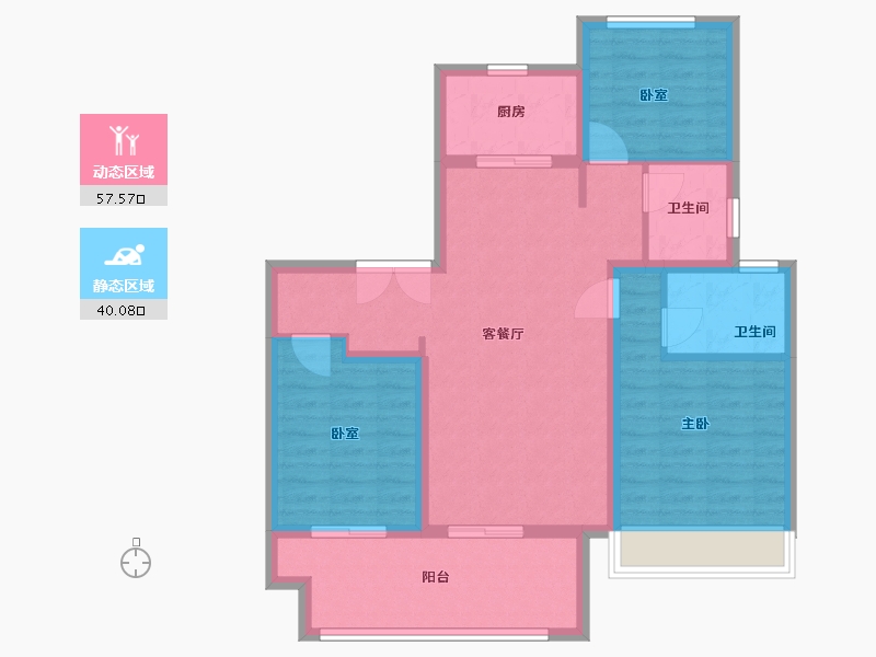 河南省-焦作市-建业新筑-87.19-户型库-动静分区