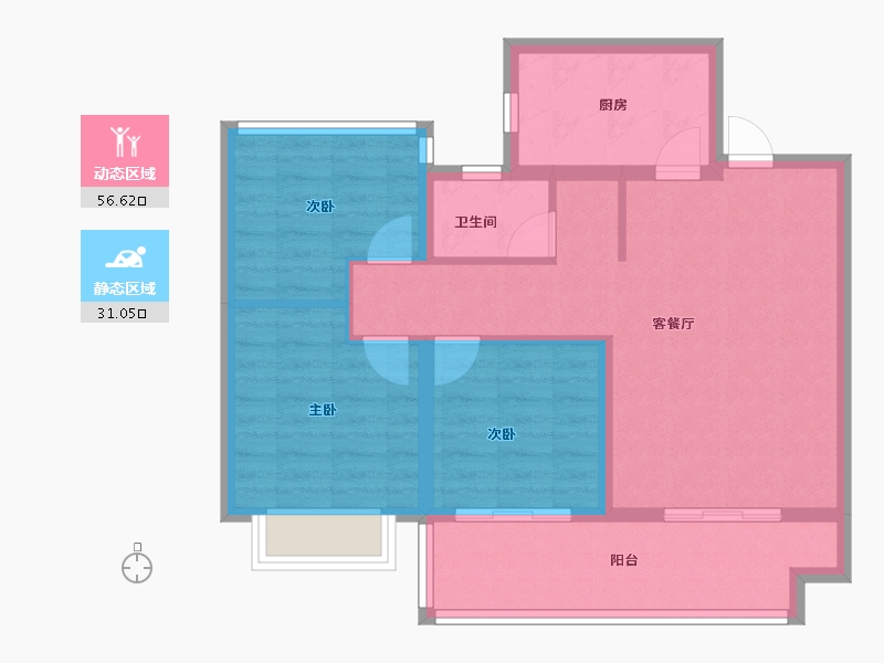 安徽省-合肥市-金辉优步大道-78.37-户型库-动静分区