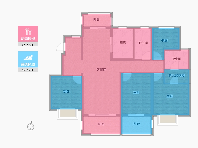 江苏省-南京市-保利·伴湖院-100.00-户型库-动静分区