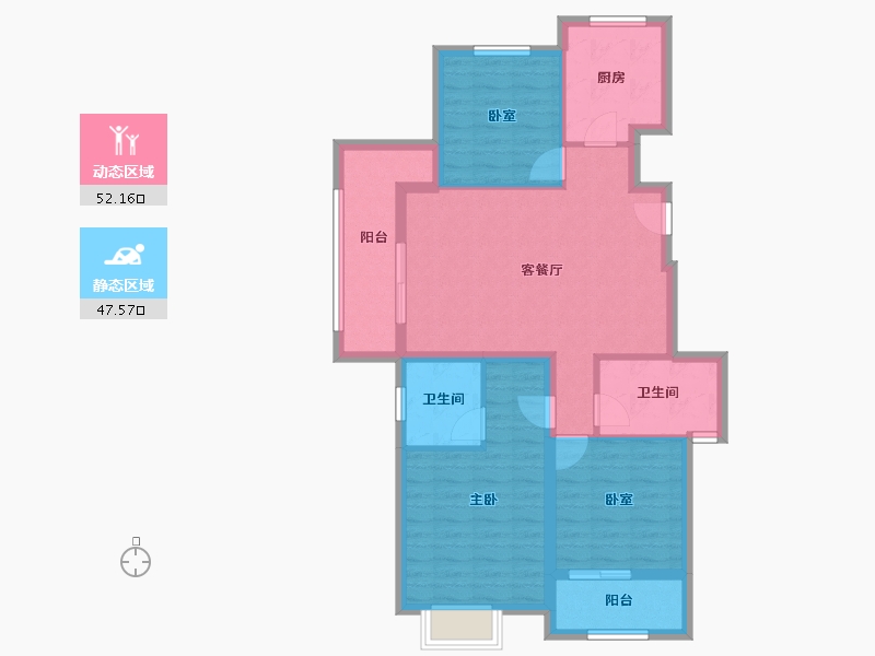 浙江省-杭州市-千岛湖桂语江南-88.98-户型库-动静分区