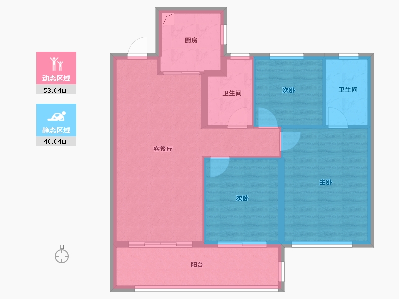 江苏省-南京市-长江时代1516-84.00-户型库-动静分区