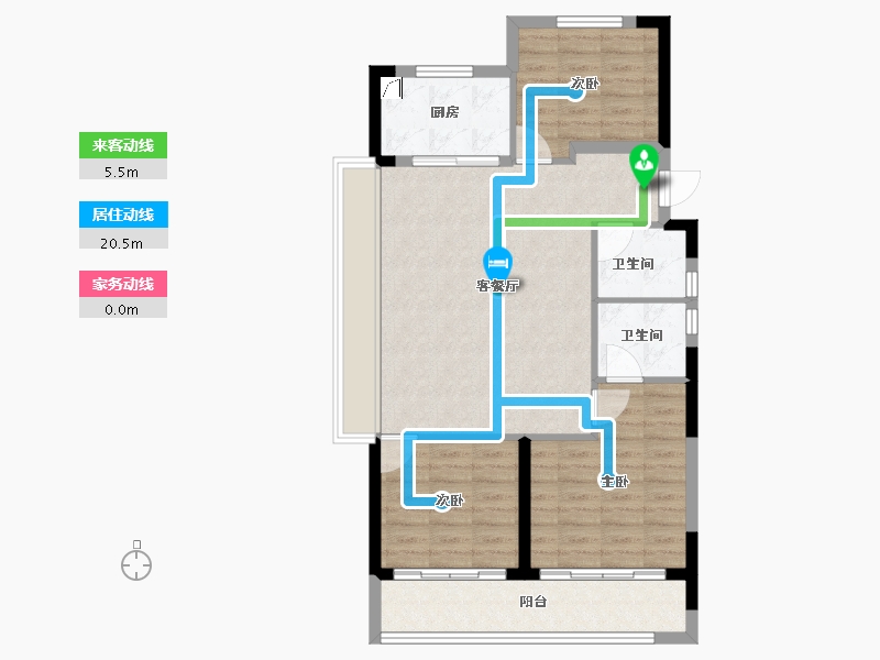 浙江省-杭州市-辰春澜城-84.00-户型库-动静线