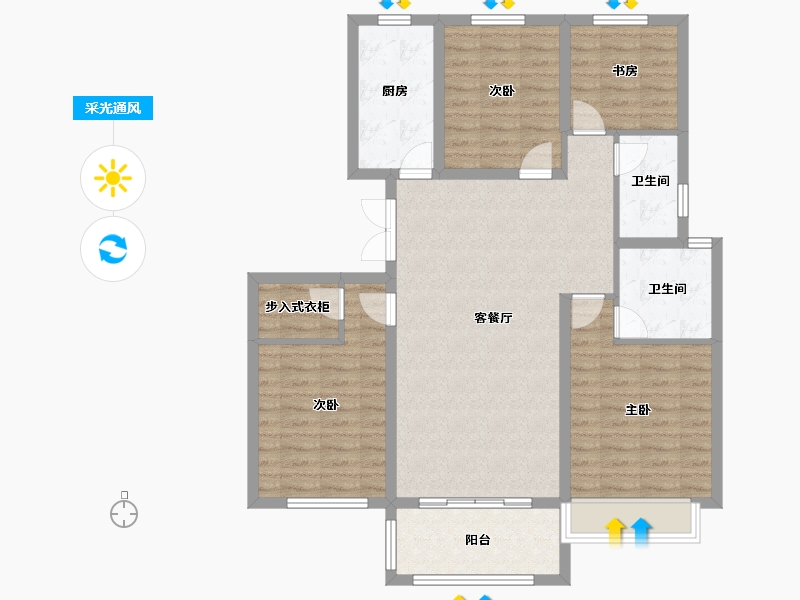 江苏省-南京市-金隅紫京叠院-104.01-户型库-采光通风