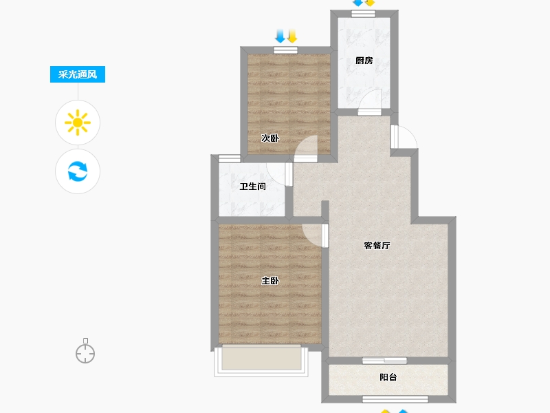 天津-天津市-津门正荣府-65.96-户型库-采光通风