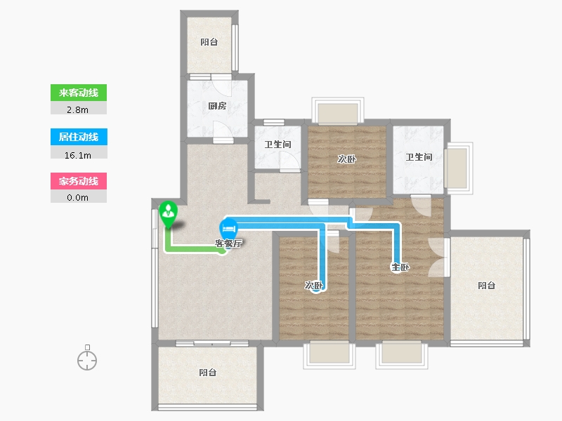 四川省-成都市-金沙鹭岛二期-104.78-户型库-动静线