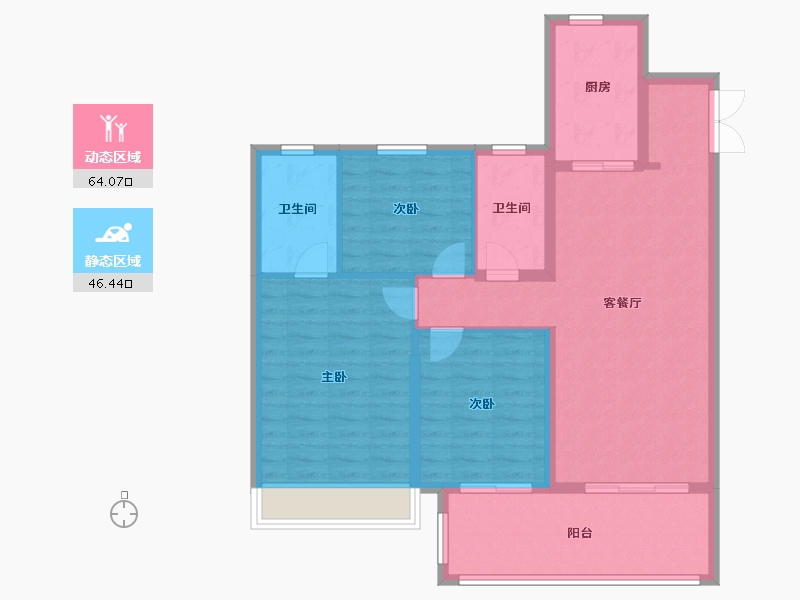 江苏省-南京市-雅居乐汇港城-100.01-户型库-动静分区