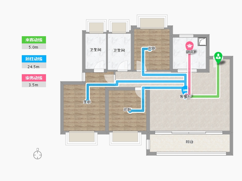 江苏省-南京市-锦绣樾江府-90.41-户型库-动静线