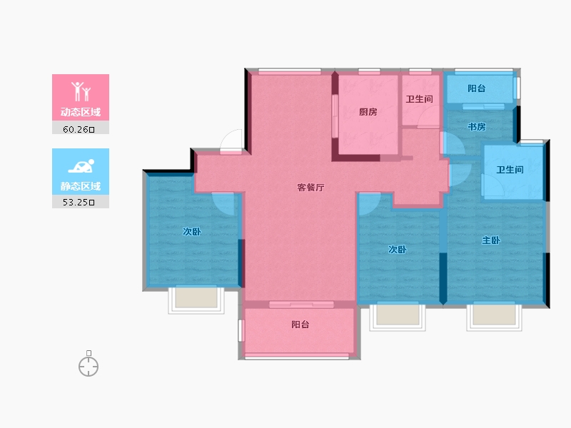 江苏省-南京市-五矿澜悦溪山-101.60-户型库-动静分区