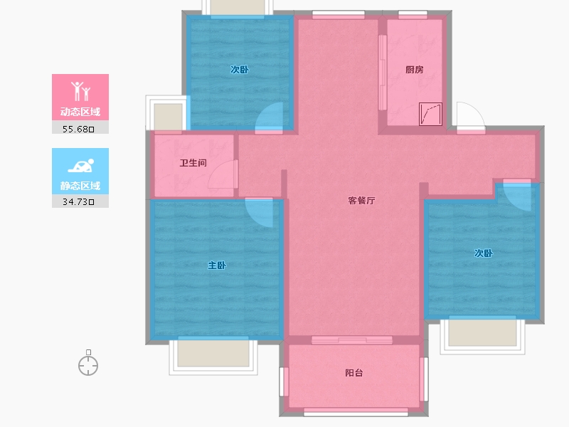 江苏省-南京市-金隅紫京叠院-80.00-户型库-动静分区