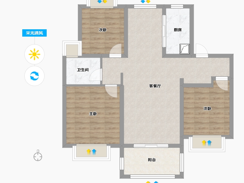 江苏省-南京市-金隅紫京叠院-80.00-户型库-采光通风