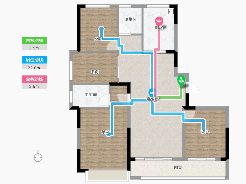 浙江省-杭州市-绿城江上臻园-115.00-户型库-动静线