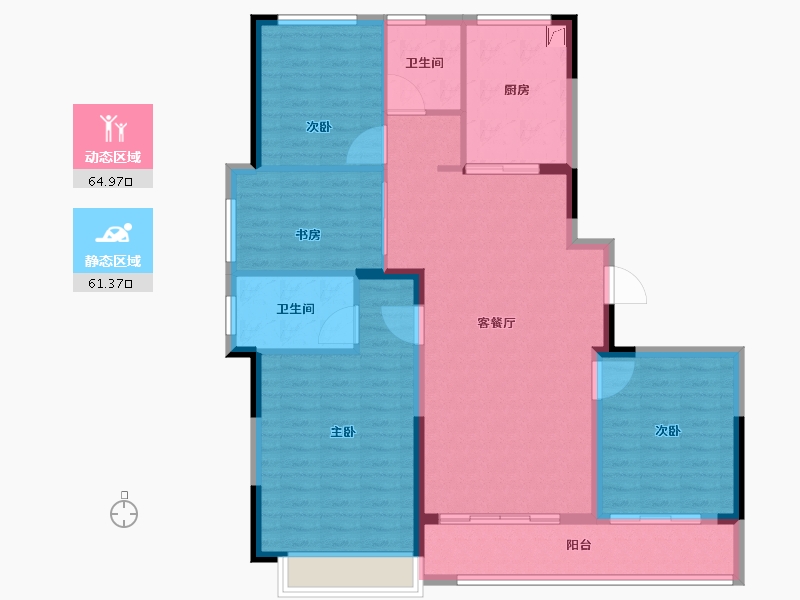 浙江省-杭州市-绿城江上臻园-115.00-户型库-动静分区