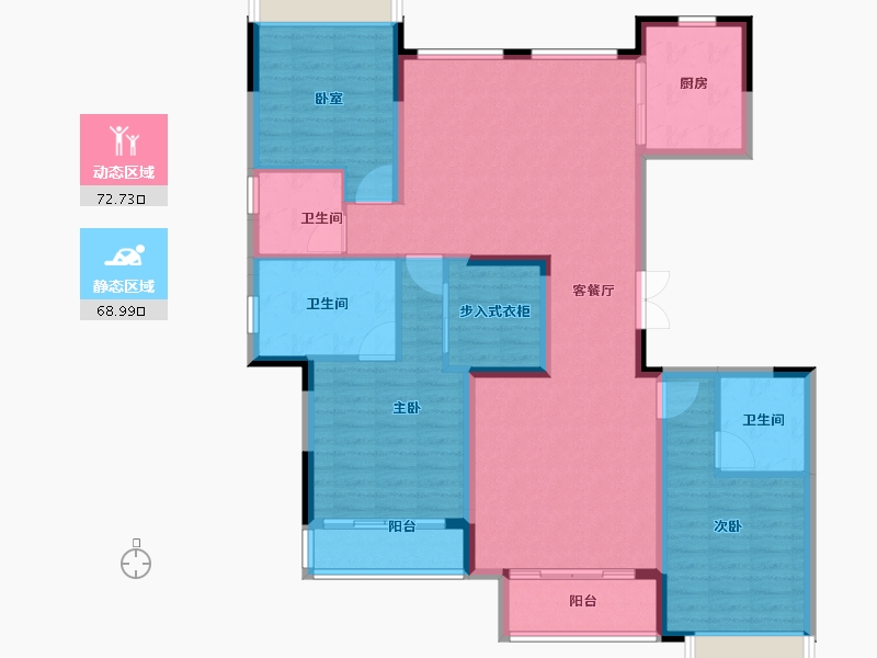 浙江省-杭州市-葛洲坝龙湖中杭府-128.00-户型库-动静分区