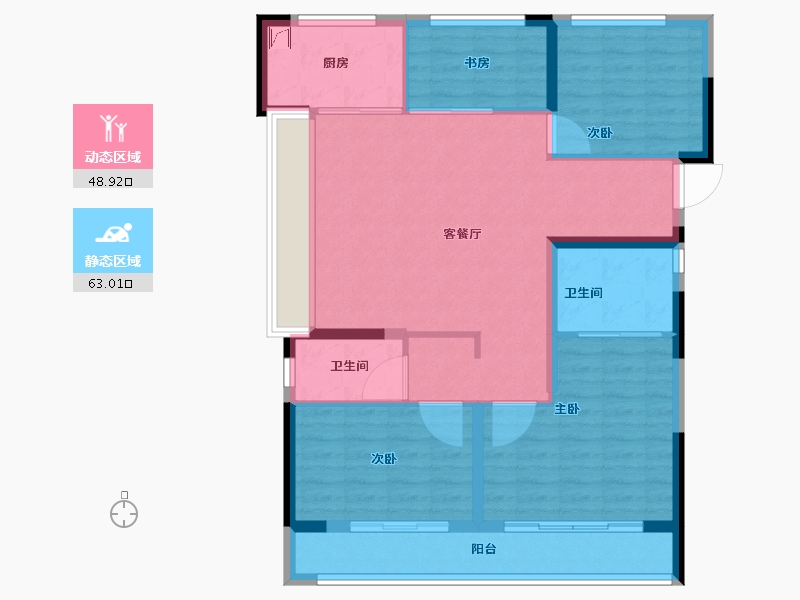 浙江省-杭州市-绿城桂语新月-101.01-户型库-动静分区