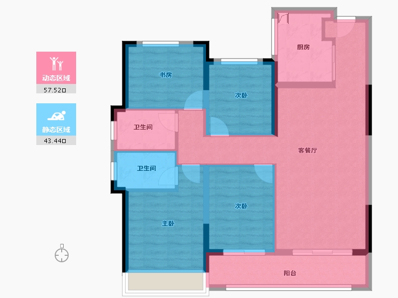 浙江省-杭州市-澳海百合云泽赋-90.00-户型库-动静分区