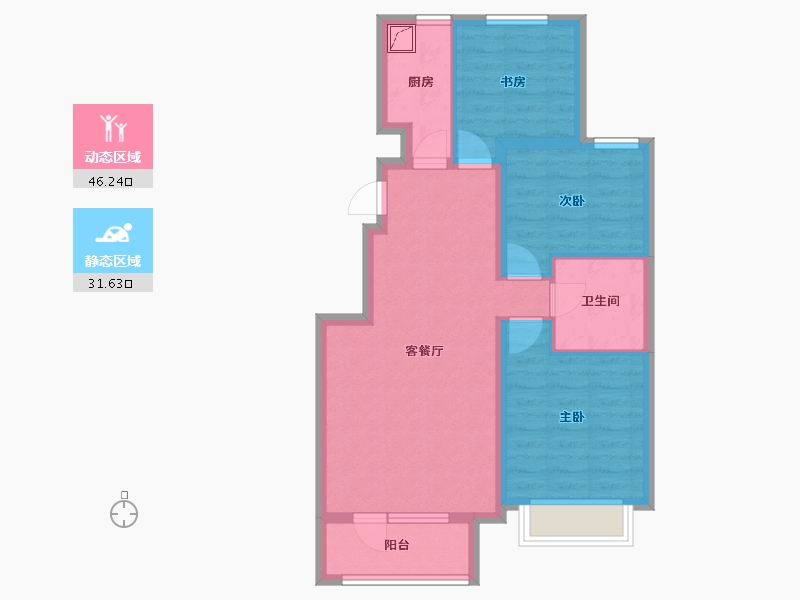 北京-北京市-K2十里春风-68.64-户型库-动静分区