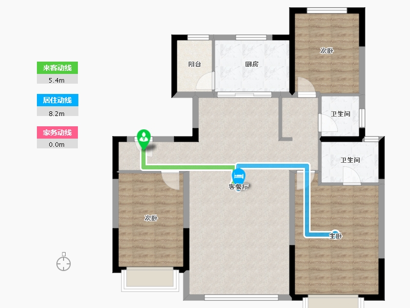 天津-天津市-天保·九如品筑-104.01-户型库-动静线