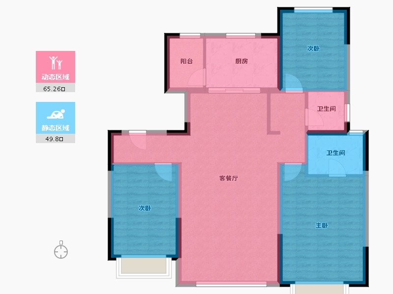 天津-天津市-天保·九如品筑-104.01-户型库-动静分区