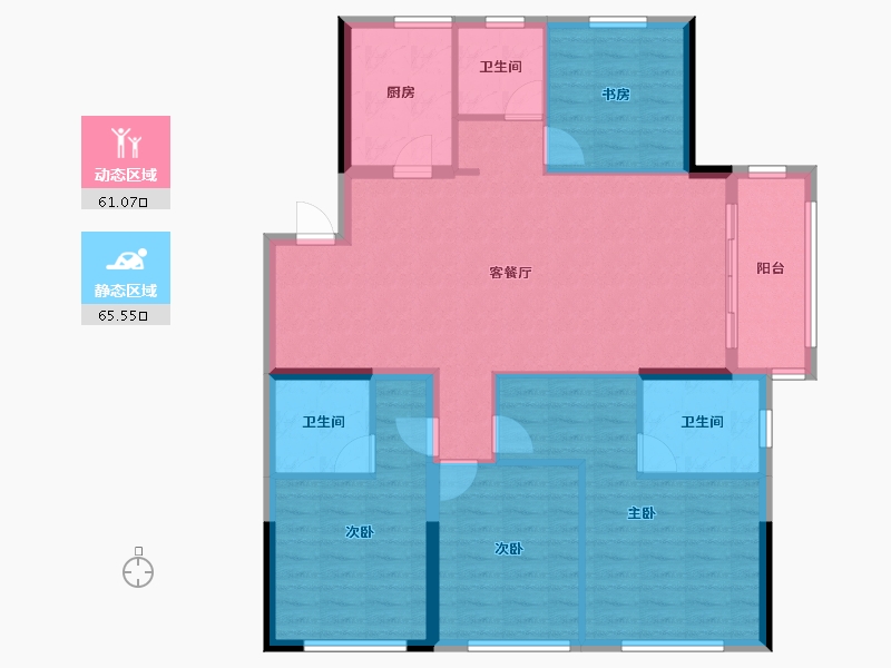 江苏省-南京市-江宁金茂悦-114.80-户型库-动静分区