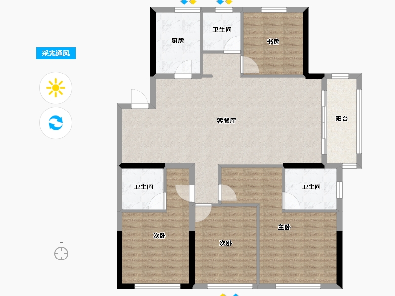 江苏省-南京市-江宁金茂悦-114.80-户型库-采光通风