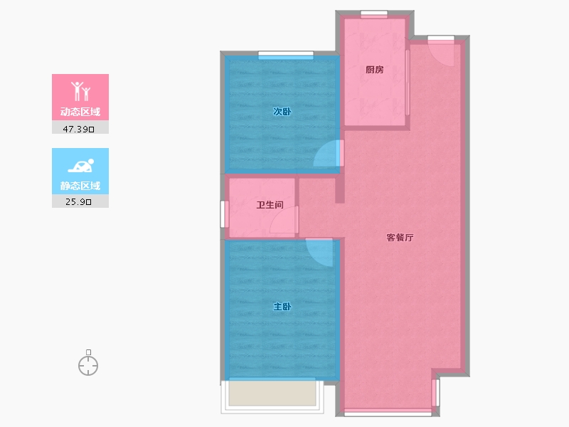 天津-天津市-中海·左岸源境-65.81-户型库-动静分区