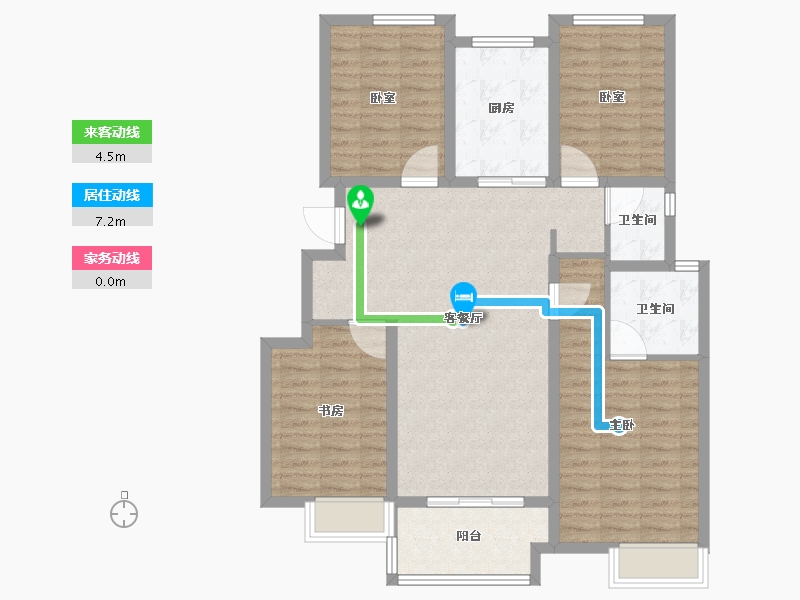 安徽省-合肥市-万科苏高新中央公园-104.00-户型库-动静线