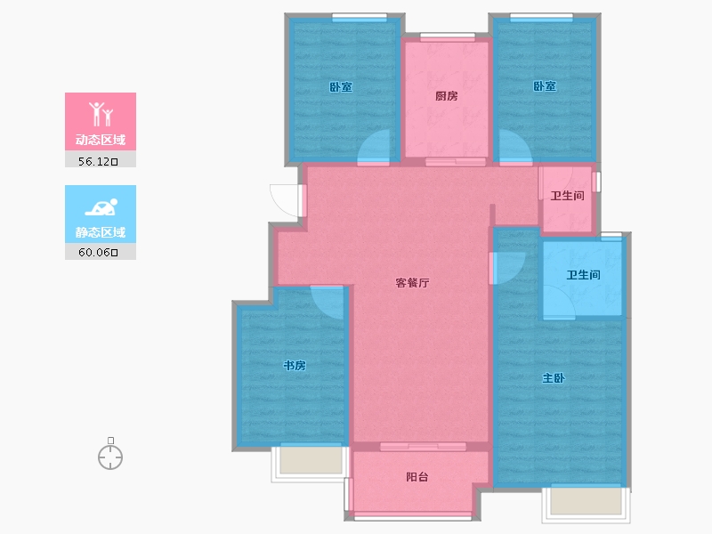 安徽省-合肥市-万科苏高新中央公园-104.00-户型库-动静分区