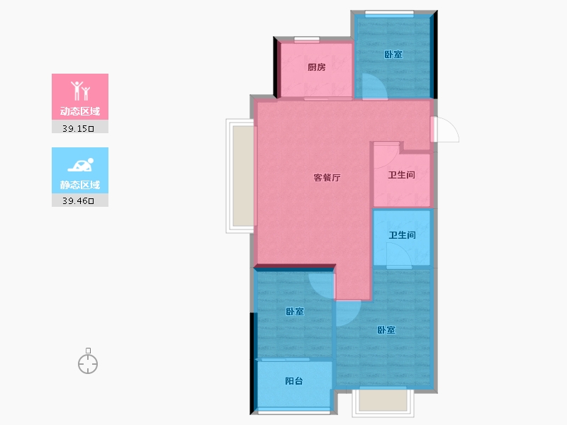 浙江省-杭州市-东傲城-71.20-户型库-动静分区