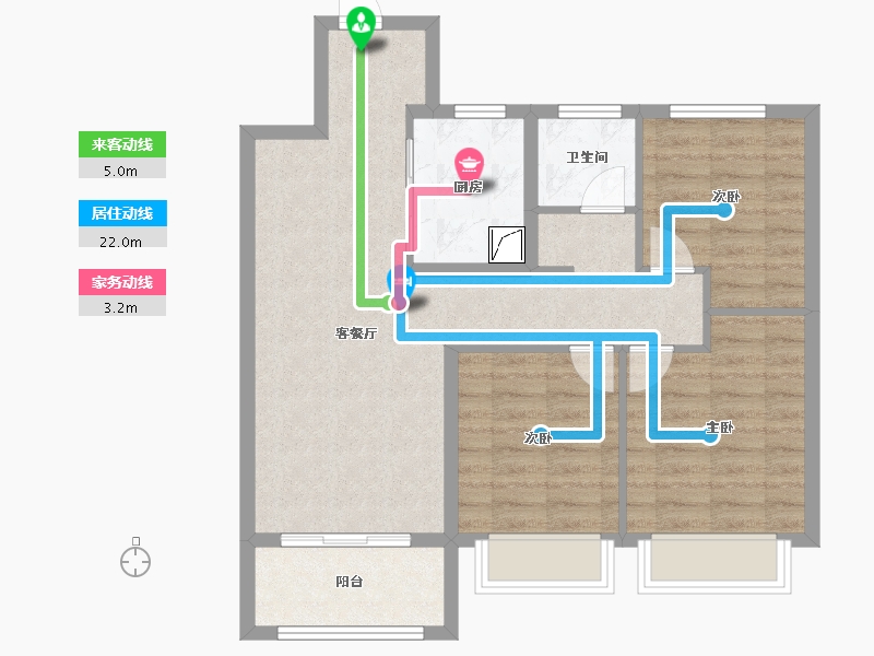 江苏省-南京市-佳兆业悦峰府-76.00-户型库-动静线