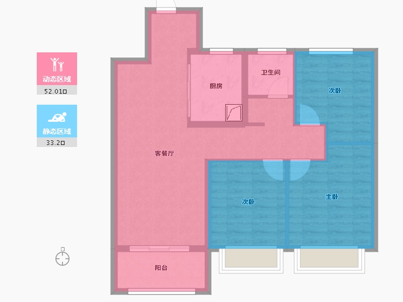 江苏省-南京市-佳兆业悦峰府-76.00-户型库-动静分区