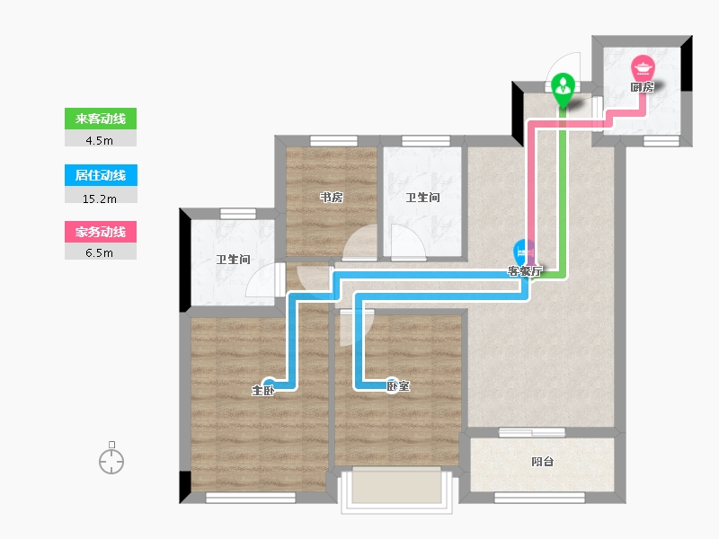 浙江省-杭州市-千岛湖桂语江南-71.64-户型库-动静线