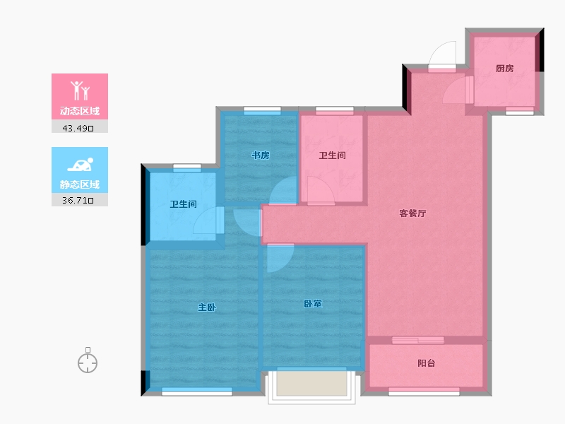 浙江省-杭州市-千岛湖桂语江南-71.64-户型库-动静分区