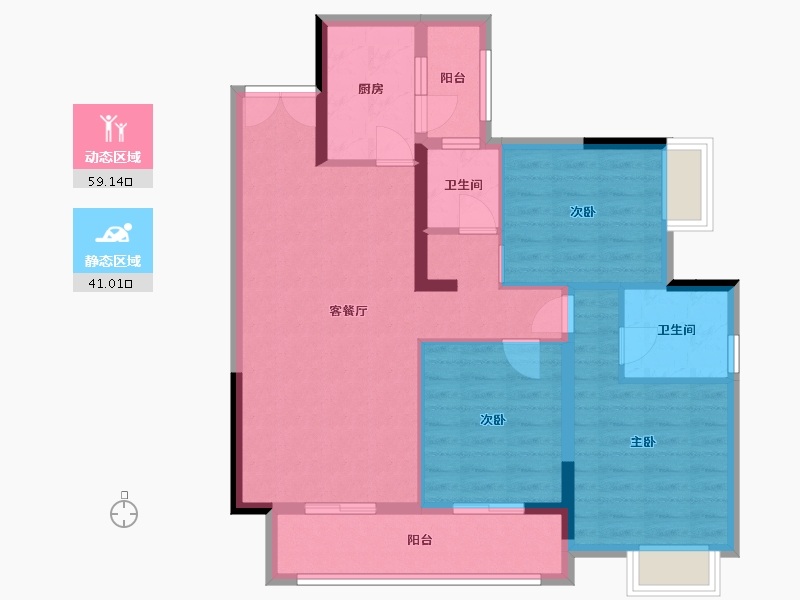 四川省-成都市-西郡英华四期-90.00-户型库-动静分区