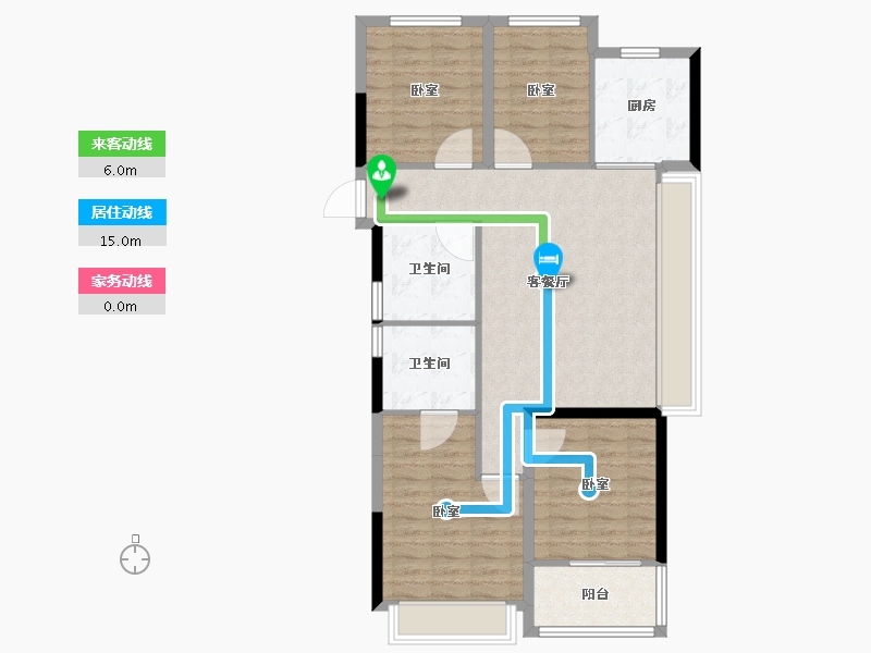 浙江省-杭州市-东傲城-95.20-户型库-动静线