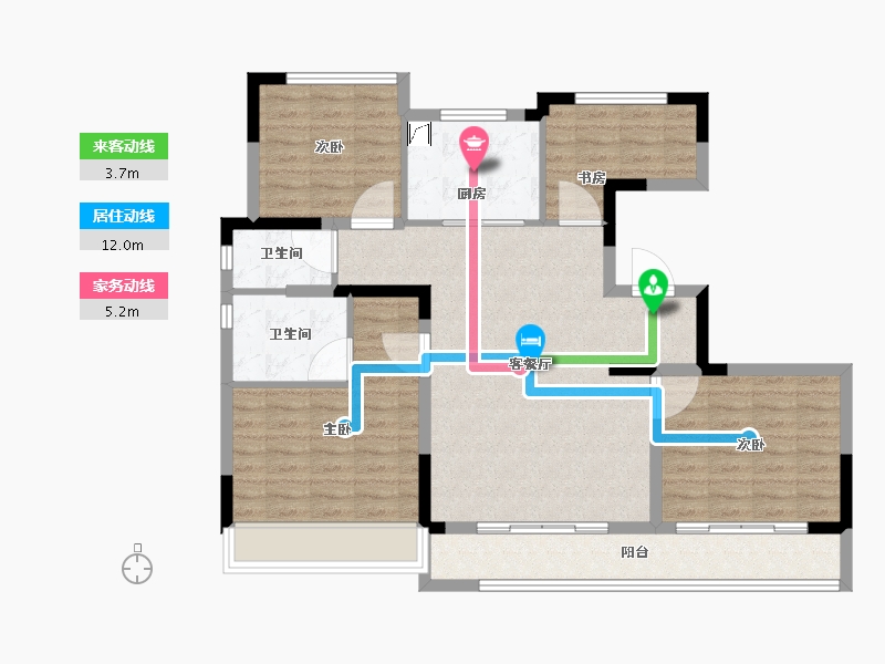 浙江省-杭州市-绿城江上臻园-100.01-户型库-动静线