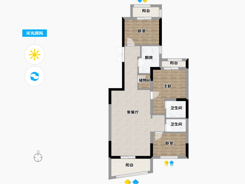 浙江省-杭州市-千岛湖桂语江南-89.62-户型库-采光通风