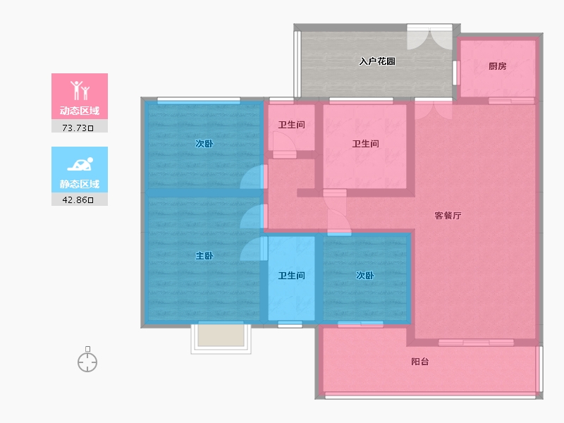 贵州省-黔南布依族苗族自治州-江海新天地-130.00-户型库-动静分区