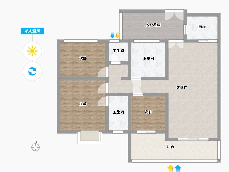 贵州省-黔南布依族苗族自治州-江海新天地-130.00-户型库-采光通风